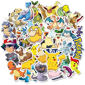 Sticker 50 miếng hình dán Pokemon - hàng nhập khẩu