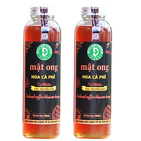1 Lít Mật Ong Nguyên Chất Hoa Cà Phê - Combo 2 Chai Thủy Tinh 500ml - DUC ANH COFFEE