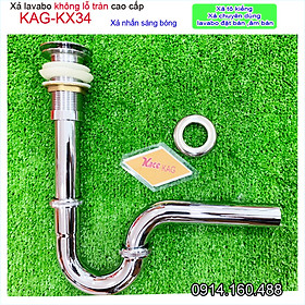 Mua Xả ấn tay lavabo không lỗ tràn KAG-KX34  Bộ ống thải xi phông cho lavabo kính chậu đá mặt kính chất liệu inox dày cao cấp