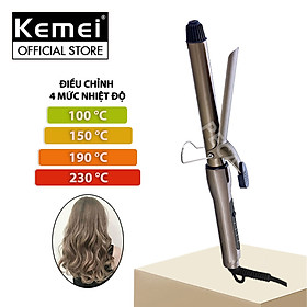 Máy uốn nắn tóc Kemei KM-9942 kiểm soát và điều chỉnh 4 nấc nhiệt độ phỏng có trách nhiệm chão năng lượng điện xoay 360 phỏng thuận tiện uốn nắn xoăn, uốn nắn lọn tạo nên nhiều loại phù phù hợp với mới mẻ loại tóc