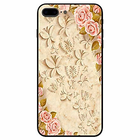 Ốp lưng dành cho Iphone 7 Plus , 8 Plus mẫu Hoa Hồng Lá Vàng
