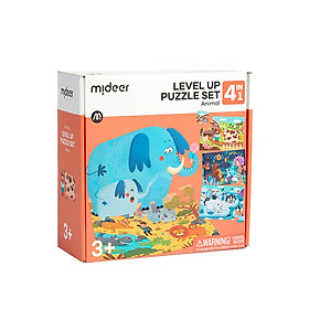 Đồ Chơi Xếp Hình Mideer Level Up Puzzle Set 4in1 (04 tranh 12-16-24-35 mảnh ghép) - Dành cho bé từ 3 tuổi