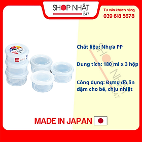 Set 3 hộp nhựa tròn 180ml