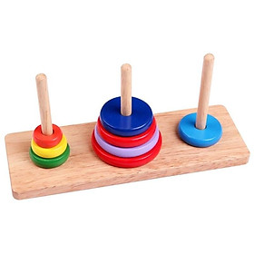 Tháp xếp chồng gỗ 3 cọc rèn luyện kỹ năng cho bé