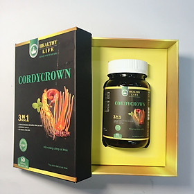 Viên nang Đông trùng hạ thảo (3 trong 1) CordyCrown chính hãng Healthy Life Hộp 60 viên - Bổ phổi Ích thận