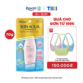 Kem chống nắng Skin Aqua dưỡng trắng & dưỡng ẩm, dùng hàng ngày dạng gel Sunplay Skin Aqua Silky White Gel Eco Việt Nam SPF 50, PA++++ 70g