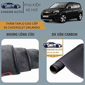 Thảm Taplo 3 Lớp Dành Cho Xe CHEVROLET ORLANDO, Nhung Lông Cừu Và Da Vân Carbon Cao Cấp - Hàng Chính Hãng