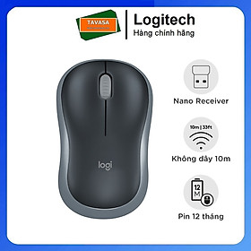 Chuột không dây Logitech B175 - đầu thu USB 2.4Ghz, pin 1 năm, nhỏ gọn, thiết kế thuận cả 2 tay, phù hợp PC/ Laptop - Hàng chính hãng