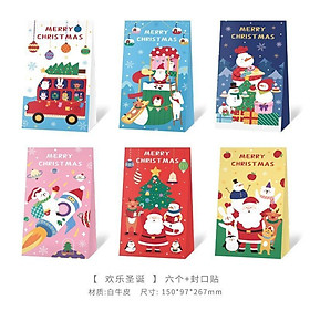 Set 6 túi giấy đựng quà Giáng Sinh