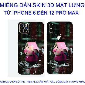 Miếng Dán Skin 3D mặt lưng dành cho iphone 6 đến 12 pro max chống trầy xước, hình ảnh 3D