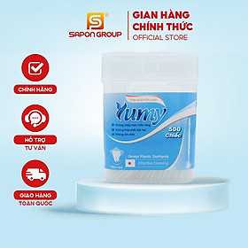 Tăm xỉa răng Cao Cấp, Tăm nhựa YUMY hộp đứng (TN11-134) 500 cái/ hộp