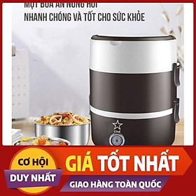  Hộp Cơm Cắm Điện 3 Tầng ,Tiện Lợi Có Lõi Hâm Nóng Thức Ăn Nhanh Cho Dân Văn Phòng, Dân Phượt..