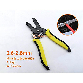 Mua Kìm cắt tuốt dây điện dài 175mm  7 răng lõi Ø0.6 - 2.6mm có khóa an toàn