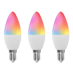 WiFi Smart Bulb RGB+W+C LED Candle Bulb 5W E14 Dimmable Light Phone APP SmartLife/Tuya Remote Control Compatible with Alexa Google Home for Voice Control, 5 pack