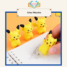Tẩy bút chì hình pikachu, đồ dùng học tập dễ thương gôm tẩy cute giá rẻ làm quà tặng học sinh văn phòng phẩm
