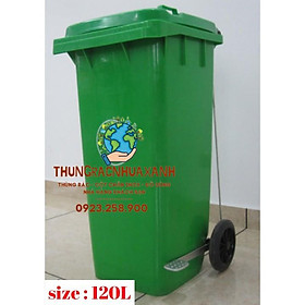 THÙNG RÁC NHỰA CÔNG CỘNG ĐẠP CHÂN 120L