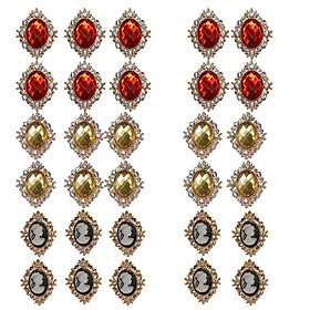30 Pieces Luxurious Crystal Rhinestone Buttons Flatback Wedding Embellishments Decoration DIY Craft