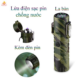 Mua Bật lửa điện hột quẹt điện chống nước tích hợp đèn pin  la bàn sáng tạo độc đáo