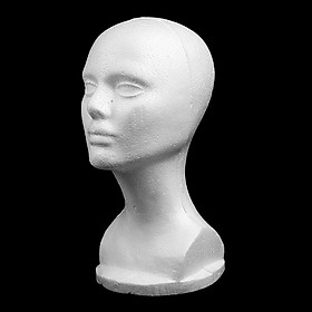 12'' Female Styrofoam Head Model Glasses Hair Wig Mannequin Stand Manikin