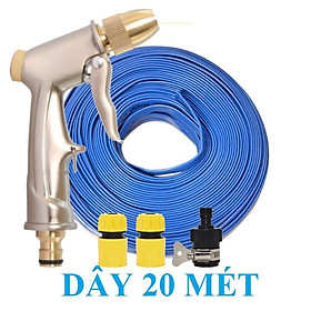 Mua Bộ dây vòi xịt nước rửa xe  tưới cây . tăng áp 3 lần  loại 20m 206701 đầu đồng  cút  nối đen