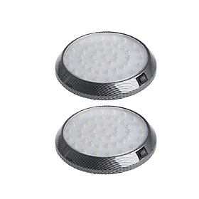 2PCS Round Car Interior LED Dome Ceiling Light Reading Lamp