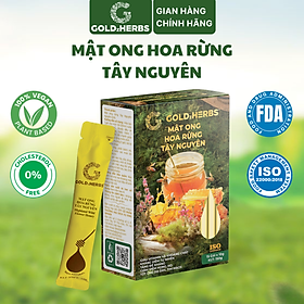 Mật ong hoa rừng Tây Nguyên GoldzHerbs, 100% nguyên chất – Hũ 500g/ Hộp 15 gói