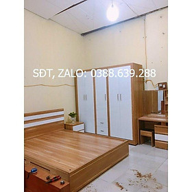 Tủ quần áo mdf vân gỗ và cánh trắng sang trọng