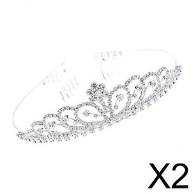 2xWedding Bridal Princess Tiara Crown Bride Crystal Headpiece Wedding Prom
