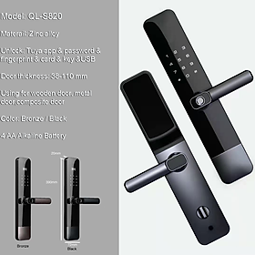 Mua Khóa Cửa Thông Minh Wifi Điều Khiển Qua Ứng Dụng Tuya S820