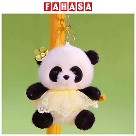 Móc Khóa Thú Bông White Panda - HGT-50 - Váy Vàng