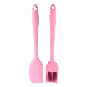 Set 2 món phới dẹt và cọ làm bánh cùng màu sắc