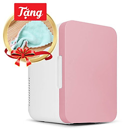 Mua TỦ lạnh nhỏ gọn dùng trên ô tô và cho gia đình- đựng mỹ phẩm tiện lợi  tặng kèm khăn lau 2 màu đa năng (giao màu ngẫu nhiên)