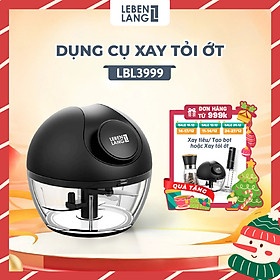 Dụng cụ xay tỏi ớt, thực phẩm Lebenlang LBL3999 dung tích 180ml nhỏ gọn, dây kéo rút tiện lợi - hàng chính hãng