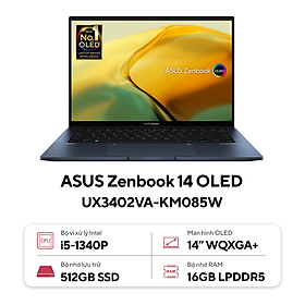 Laptop Asus Zenbook 14 OLED UX3402VA (Intel Core I5-1340P | Ram 16GB | SSD 512GB | 14 inch OLED WQXGA+ | Win 11 Bản quyền - Asus-UX3402VA-KM085W ) - Hàng Chính Hãng