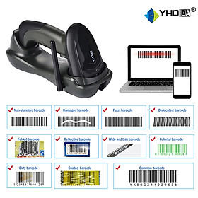 Mua Máy quét mã vạch để bàn YHD 5300CM đọc mã vạch Barcode(1D) kết nối không dây đế sạc với Máy tính  Laptop dùng trong Cửa Hàng  Siêu Thị - Hàng Nhập Khẩu