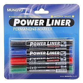 Vỉ 4 Bút Lông Dầu 4 Màu Mungyo PE-4B