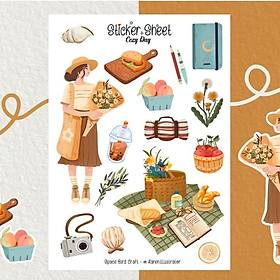 Sticker sheet cozy day - chuyên dán, trang trí sổ nhật kí, sổ tay | Bullet journal sticker