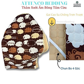 Mua Thảm Bông Cam Kết Chuẩn Kích Thước / Thảm Trải Giường Hàng Bông Sạch Loại 1 Chun Bo 4 Góc Mặt Dưới Gai Cao Su Chống Trơn