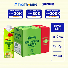 Thùng 12 hộp Nước ép Kiwi Táo Collagen Vinamilk 275ml