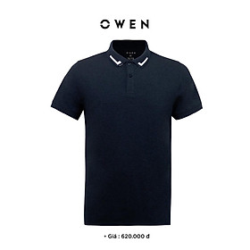 OWEN - Áo polo nam Owen chất cotton màu xanh navy 231362