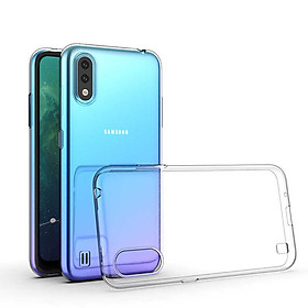 Ốp lưng dẻo silicon cho Samsung Galaxy A01 hiệu Ultra Thin (siêu mỏng 0.6mm, chống trầy, chống bụi) - Hàng nhập khẩu