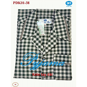 Bộ Pyjama HUONGTAM Kate tay dài nam cao cấp(PDK01N13). Chất liệu Kate loại tốt: mềm mại, thoáng mát, không phai màu