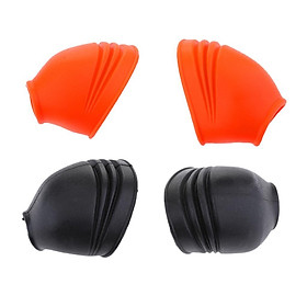 4pcs Rubber Motorcycle Foot Peg Covers, Foot Pedal Shell (Black+ Orange)