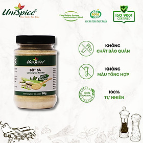 Bột sả UniSpice lọ 90gr- Gia vị tự nhiên. 100% từ sả củ, giữ nguyên tinh