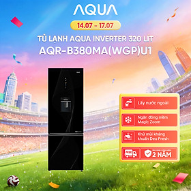 Tủ lạnh Aqua Inverter 320 lít AQR-B380MA(WGP)U1 - Bảo hành 2 năm - Freeship toàn quốc - Hàng chính hãng