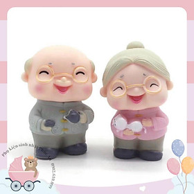 Mua Cặp ông lão bà lão hạnh phúc trang trí bánh kem dễ thương