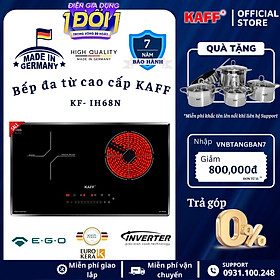 Bếp âm từ hồng ngoại đôi kết hợp nhập khẩu germany kaff kf-ih68n - hàng chính hãng