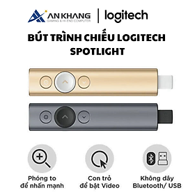 Mua Bút trình chiếu Logitech Spotlight - Không dây 30m  Bluetooth  USB  phóng to để nhấn mạnh - Hàng Chính Hãng