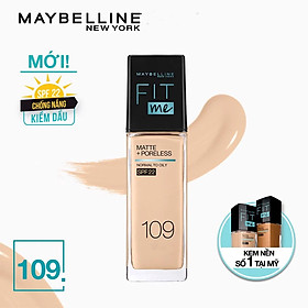 Kem Nền Maybelline Mịn Nhẹ Kiềm Dầu Chống Nắng Fit Me Matte Poreless Foundation SPF22 30ml