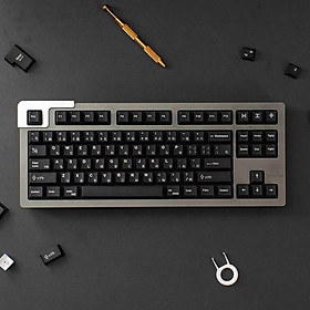 minimalist black japanese  keycaps cherry profile Dye-Sublimation PBT keycap 138 keys